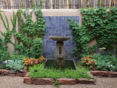 Soothing fountain at Adobe Oasis in Santa Fe, NM.