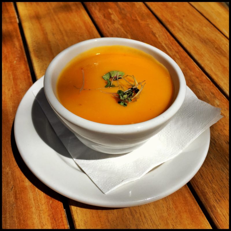 Butternut Squash and Coconut Soup at Sweetwater Harvest Kitchen in Santa Fe, New Mexico (Source: virtualDavis)